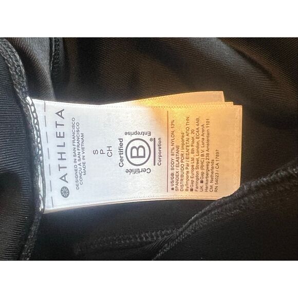 ATHLETA Delancey Gleam Tight Small Black Commute Travel Work shimmer - Picture 7 of 7